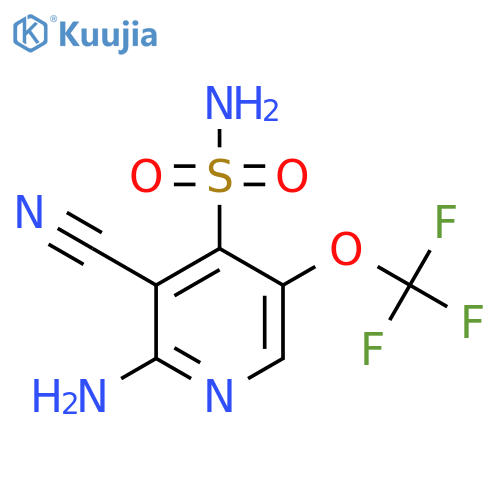 2-Amino-3-cyano-5-(trifluoromethoxy)pyridine-4-sulfonamide structure