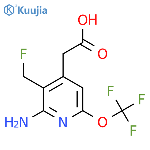 2-Amino-3-(fluoromethyl)-6-(trifluoromethoxy)pyridine-4-acetic acid structure