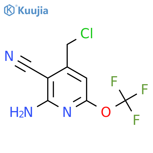 2-Amino-4-(chloromethyl)-3-cyano-6-(trifluoromethoxy)pyridine structure