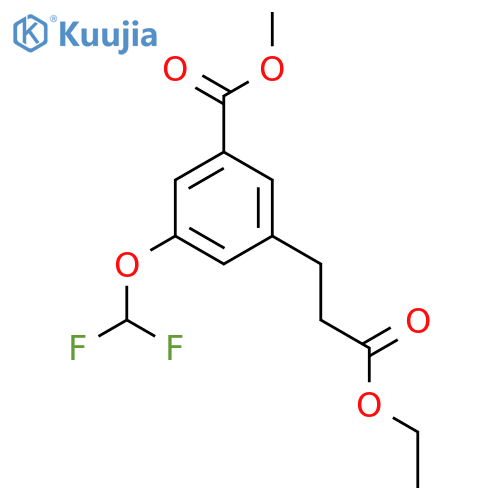 Methyl 3-(difluoromethoxy)-5-(3-ethoxy-3-oxopropyl)benzoate structure