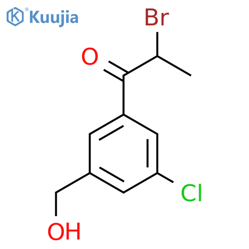 2-Bromo-1-(3-chloro-5-(hydroxymethyl)phenyl)propan-1-one structure