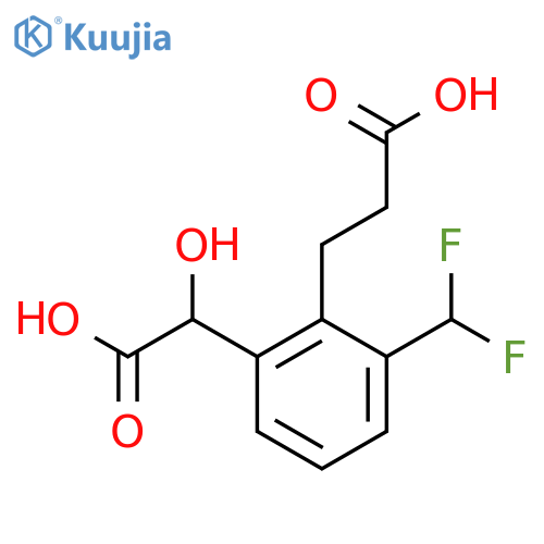 2-(2-Carboxyethyl)-3-(difluoromethyl)mandelic acid structure