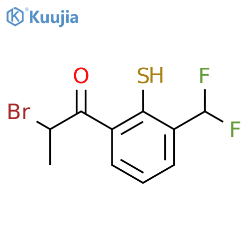 2-Bromo-1-(3-(difluoromethyl)-2-mercaptophenyl)propan-1-one structure