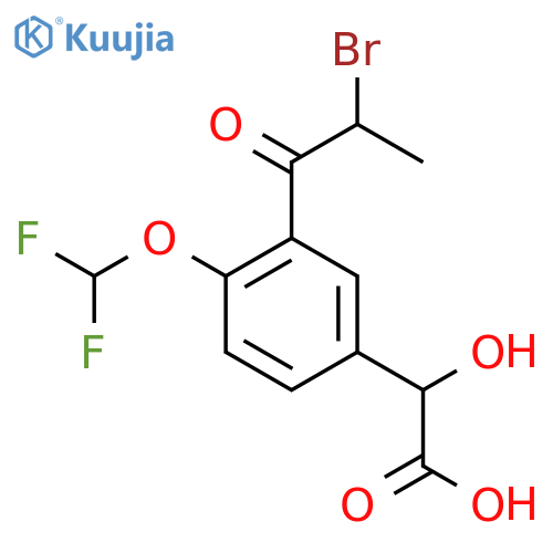 3-(2-Bromopropanoyl)-4-(difluoromethoxy)mandelic acid structure