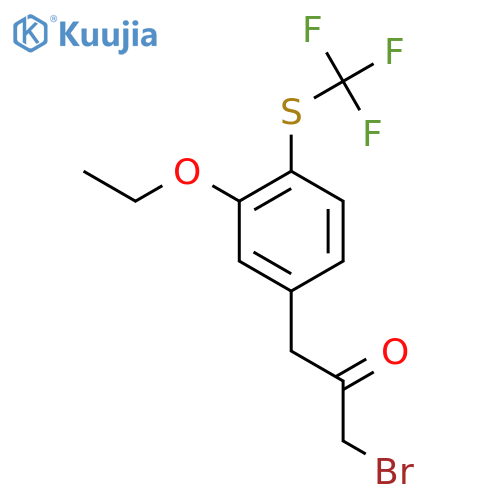 1-Bromo-3-(3-ethoxy-4-(trifluoromethylthio)phenyl)propan-2-one structure