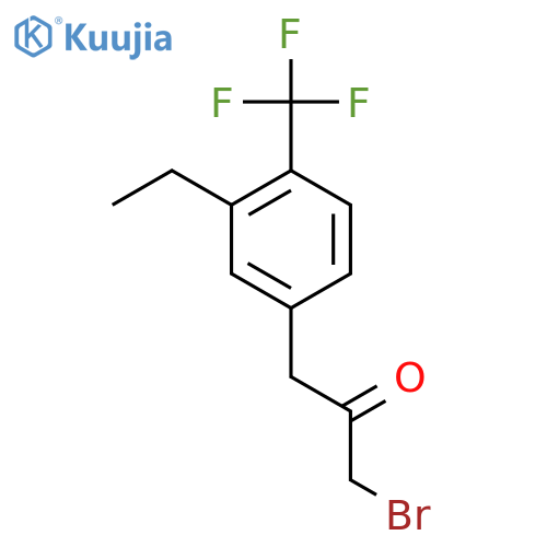1-Bromo-3-(3-ethyl-4-(trifluoromethyl)phenyl)propan-2-one structure