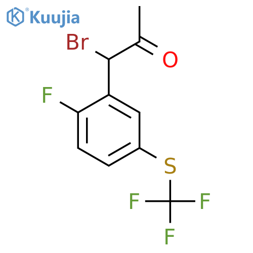1-Bromo-1-(2-fluoro-5-(trifluoromethylthio)phenyl)propan-2-one structure