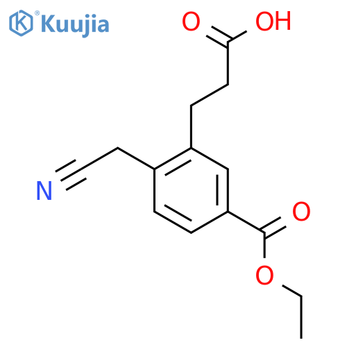 Ethyl 3-(2-carboxyethyl)-4-(cyanomethyl)benzoate structure