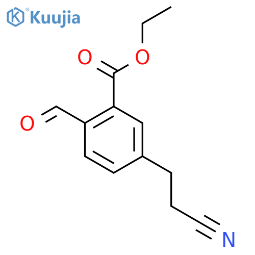 Ethyl 5-(2-cyanoethyl)-2-formylbenzoate structure