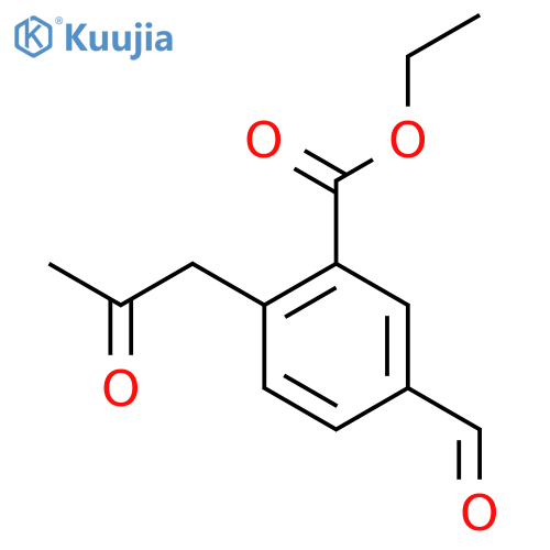Ethyl 5-formyl-2-(2-oxopropyl)benzoate structure