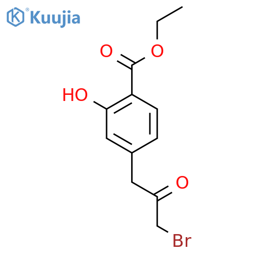 Ethyl 4-(3-bromo-2-oxopropyl)-2-hydroxybenzoate structure