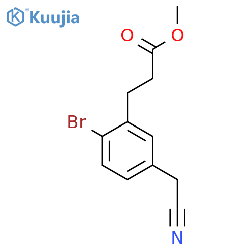 Methyl 3-(2-bromo-5-(cyanomethyl)phenyl)propanoate structure