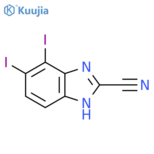 2-Cyano-4,5-diiodo-1H-benzimidazole structure