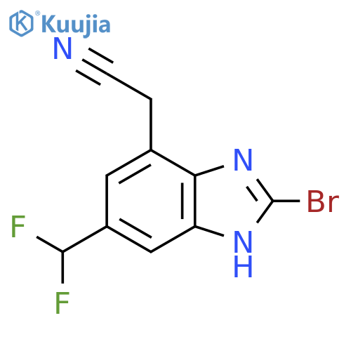 2-Bromo-6-difluoromethyl-1H-benzimidazole-4-acetonitrile structure