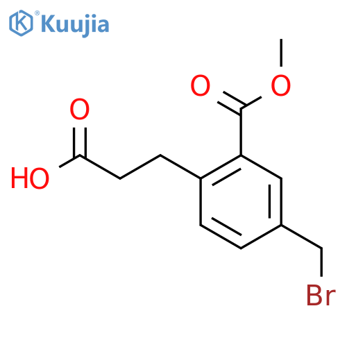 Methyl 5-(bromomethyl)-2-(2-carboxyethyl)benzoate structure