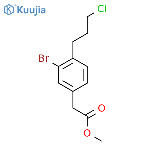 Methyl 3-bromo-4-(3-chloropropyl)phenylacetate structure