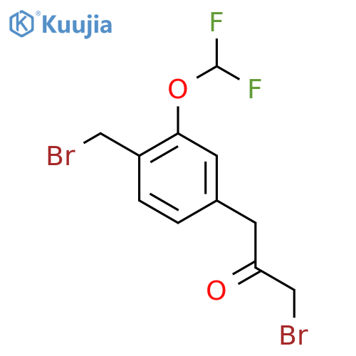 3-Bromo-1-(4-(bromomethyl)-3-(difluoromethoxy)phenyl)propan-2-one structure