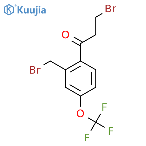 3-Bromo-1-(2-(bromomethyl)-4-(trifluoromethoxy)phenyl)propan-1-one structure