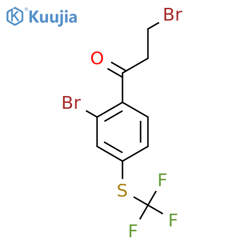 3-Bromo-1-(2-bromo-4-(trifluoromethylthio)phenyl)propan-1-one structure