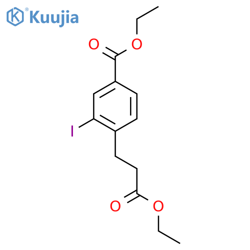 Ethyl 4-(3-ethoxy-3-oxopropyl)-3-iodobenzoate structure