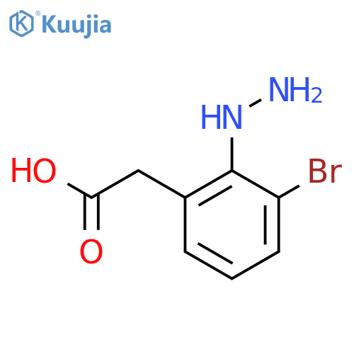 3-Bromo-2-hydrazinylphenylacetic acid structure