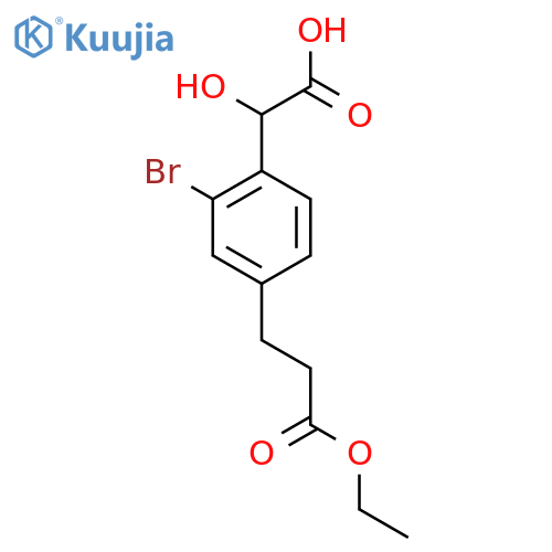 2-Bromo-4-(3-ethoxy-3-oxopropyl)mandelic acid structure