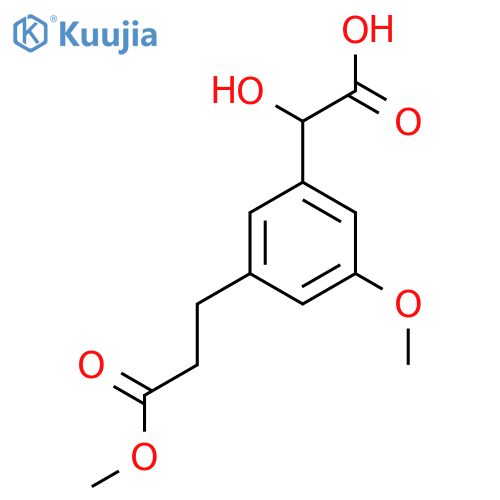 3-Methoxy-5-(3-methoxy-3-oxopropyl)mandelic acid structure