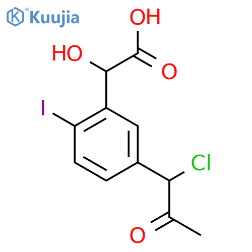 5-(1-Chloro-2-oxopropyl)-2-iodomandelic acid structure