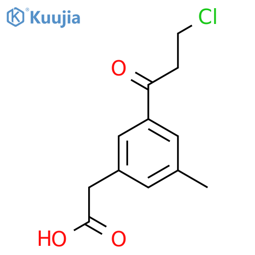 3-(3-Chloropropanoyl)-5-methylphenylacetic acid structure