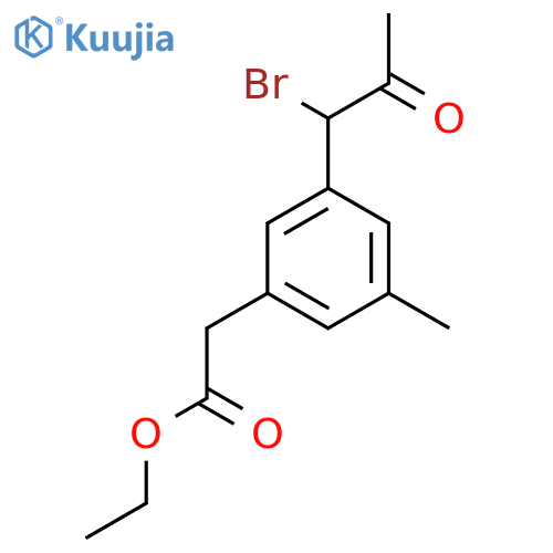 Ethyl 3-(1-bromo-2-oxopropyl)-5-methylphenylacetate structure