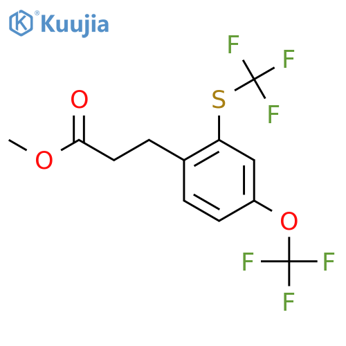 Methyl 3-(4-(trifluoromethoxy)-2-(trifluoromethylthio)phenyl)propanoate structure