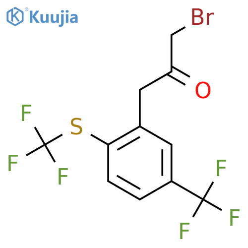 1-Bromo-3-(5-(trifluoromethyl)-2-(trifluoromethylthio)phenyl)propan-2-one structure