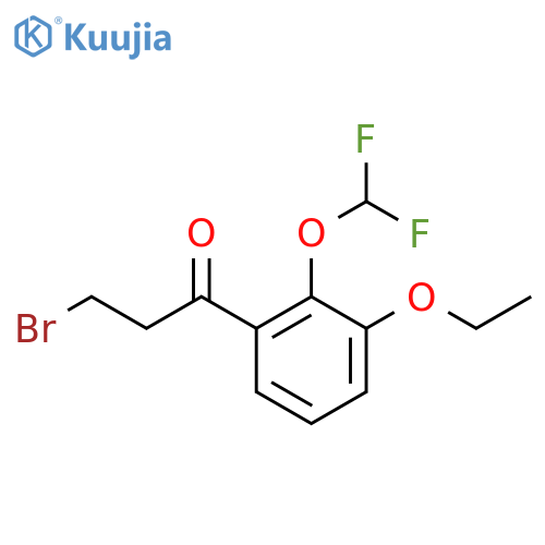3-Bromo-1-(2-(difluoromethoxy)-3-ethoxyphenyl)propan-1-one structure
