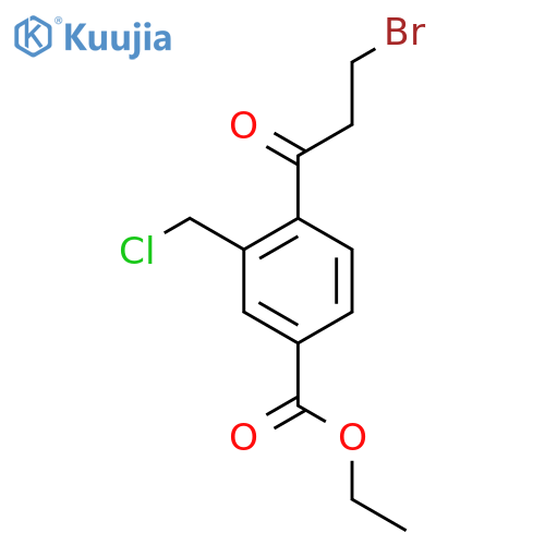 Ethyl 4-(3-bromopropanoyl)-3-(chloromethyl)benzoate structure