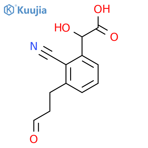 2-Cyano-3-(3-oxopropyl)mandelic acid structure