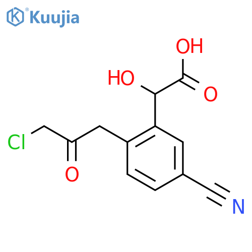2-(3-Chloro-2-oxopropyl)-5-cyanomandelic acid structure