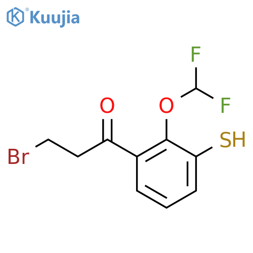 3-Bromo-1-(2-(difluoromethoxy)-3-mercaptophenyl)propan-1-one structure