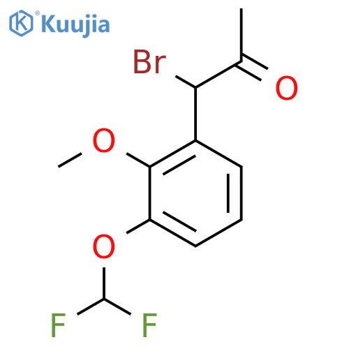 1-Bromo-1-(3-(difluoromethoxy)-2-methoxyphenyl)propan-2-one structure