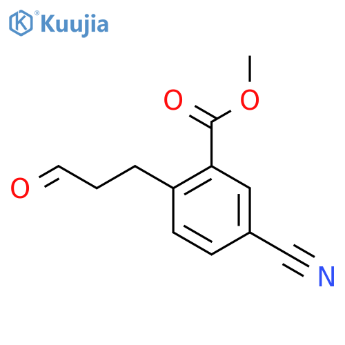 Methyl 5-cyano-2-(3-oxopropyl)benzoate structure