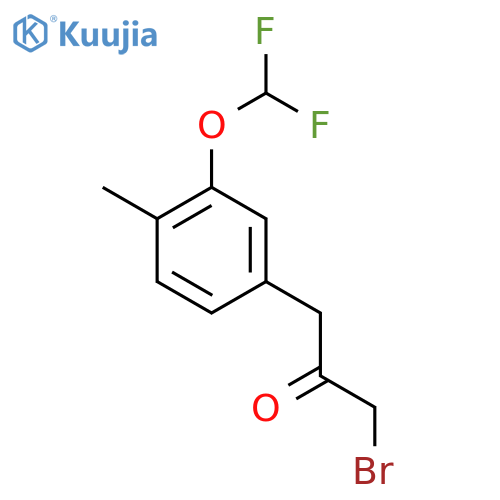 1-Bromo-3-(3-(difluoromethoxy)-4-methylphenyl)propan-2-one structure