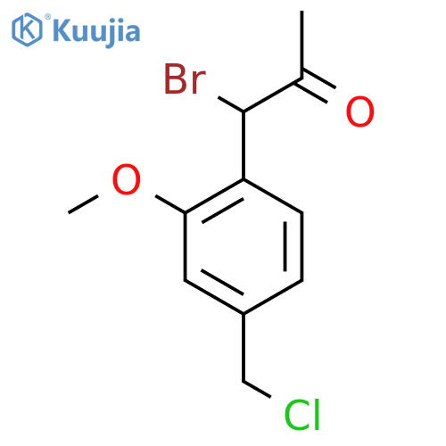 1-Bromo-1-(4-(chloromethyl)-2-methoxyphenyl)propan-2-one structure