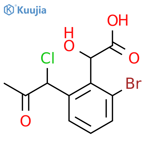 2-Bromo-6-(1-chloro-2-oxopropyl)mandelic acid structure