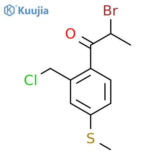 2-Bromo-1-(2-(chloromethyl)-4-(methylthio)phenyl)propan-1-one structure