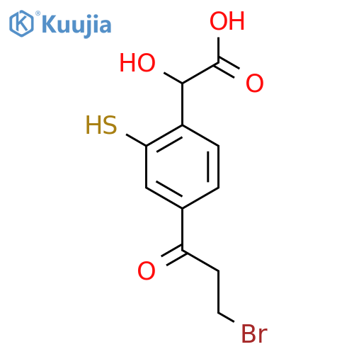 4-(3-Bromopropanoyl)-2-mercaptomandelic acid structure