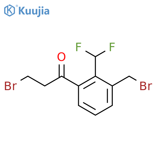 3-Bromo-1-(3-(bromomethyl)-2-(difluoromethyl)phenyl)propan-1-one structure