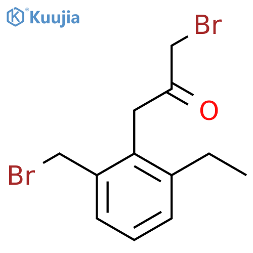 1-Bromo-3-(2-(bromomethyl)-6-ethylphenyl)propan-2-one structure