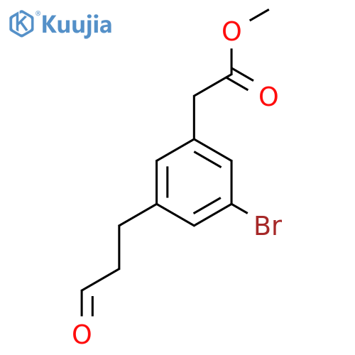 Methyl 3-bromo-5-(3-oxopropyl)phenylacetate structure