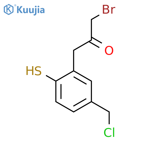 1-Bromo-3-(5-(chloromethyl)-2-mercaptophenyl)propan-2-one structure