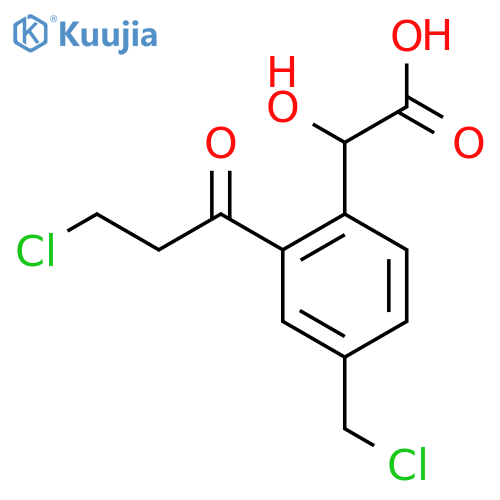 4-(Chloromethyl)-2-(3-chloropropanoyl)mandelic acid structure
