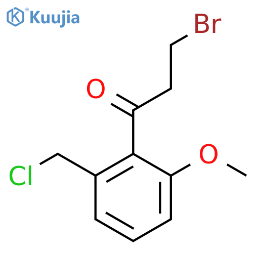 3-Bromo-1-(2-(chloromethyl)-6-methoxyphenyl)propan-1-one structure